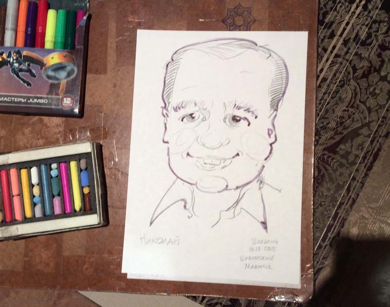 шарж мужчина гость из Америки