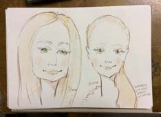 шарж мамы и дочки в Бресте