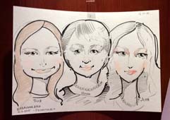 шарж мамы и двух дочерей Ренессанс