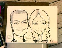 шарж парня и девушки с Таити Шарж в Минске и Калининграде