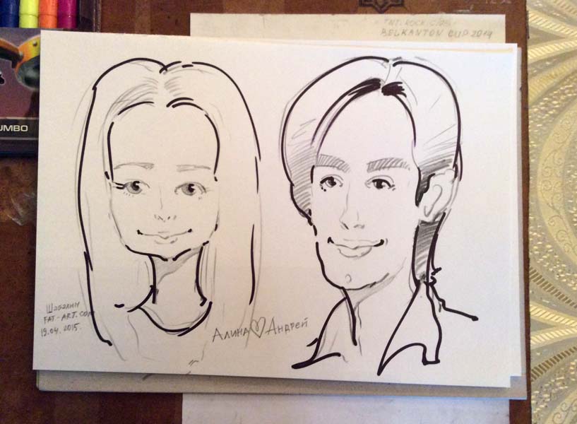 Шаржист на свадьбу Михаил Шабалин,Минск,шарж