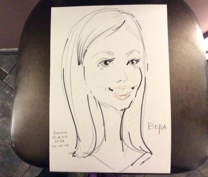 корпоративный шарж Веры на бумаге