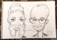 Шарж в Минске и Калининграде Насти и Артема на свадьбе