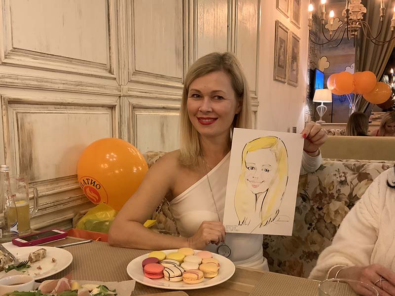 Шарж Анастасии на мероприятии шаржист Михаил Шабалин Мишель Минск