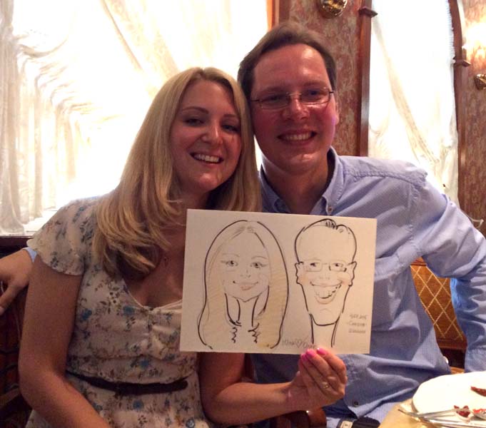 двое держат шарж новогодний корпоратив Самбия