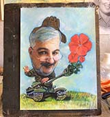  шарж Цветок растет из пушки танка