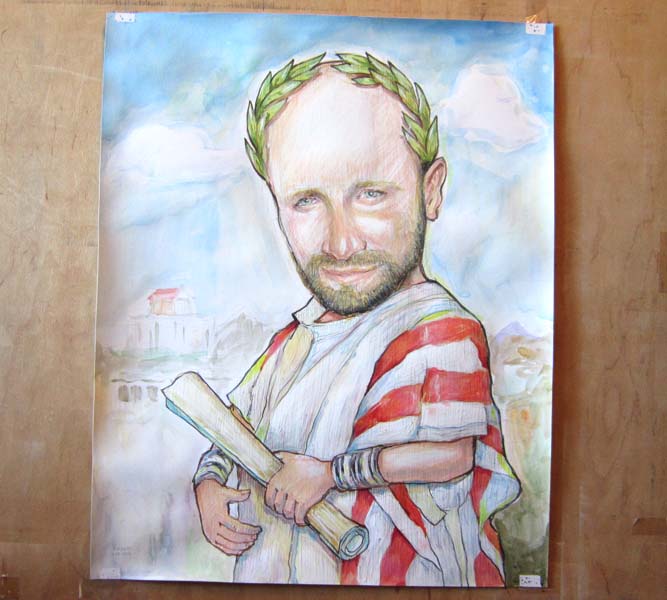 Шарж по фото Цезаря, шаржист Мишель, шаржист Михаил Шабалин