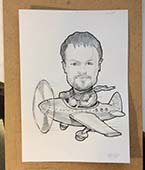 Шарж на заказ летчика с усами шаржист Михаил Шабалин Мишель