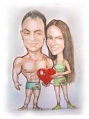 шарж акварелью культурист