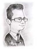 Шарж парня в очках