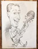 Карикатура на ведущего с микрофоном