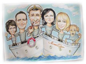 шарж на яхте