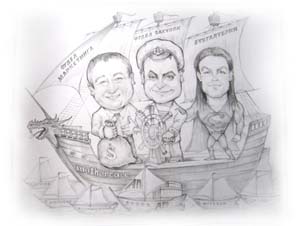 шарж на парусник маркетинга