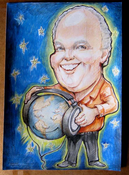 шаржист на свадьбу шарж по фото, Михаил Шабалин,Минск, шарж наушники для земного шара