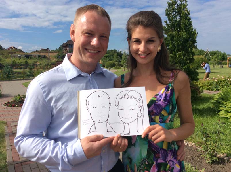 шарж держат гости на свадьбе база Сябры